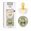 Baby Bibs | Bibs Pacifiers | Natural Rubber Baby Pacifier | Set Of 2 Bpa-Free Soothers | Made In Denmark | Sage/Ivory | Size 6-18 Months