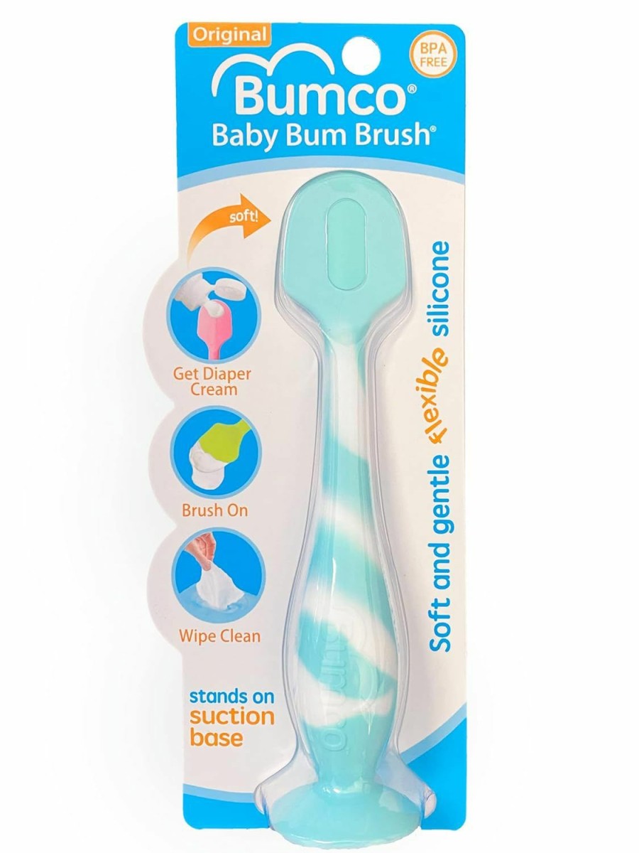 Baby Baby Bum Brush | Bumco Diaper Cream Spatula - Bpa-Free Butt Paste Diaper Cream Applicator, Soft & Flexible Diaper Rash Cream Applicator, Butt Spatula Baby, Mom-Invented Diaper Bag Essentials (Light Blue Swirl)