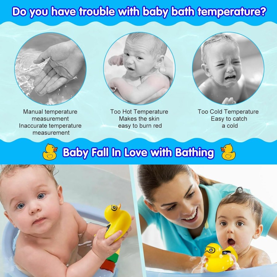 Baby trydream | Trydream Baby Thermometer, Baby Bath Thermometer Upgrade Led Digital Bathtub Water Temperature Auto On/Off Bathroom Safety Thermometer Yellow Duck Floating Toy For Infants, Newborn,Toddler, Kids