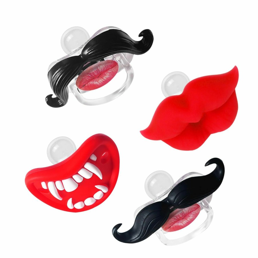 Baby YAPROMO | Yapromo Funny Toddler Orthodontic Mustache Pacifiers For Babies, Bpa Free, Latex Free-4 Pack