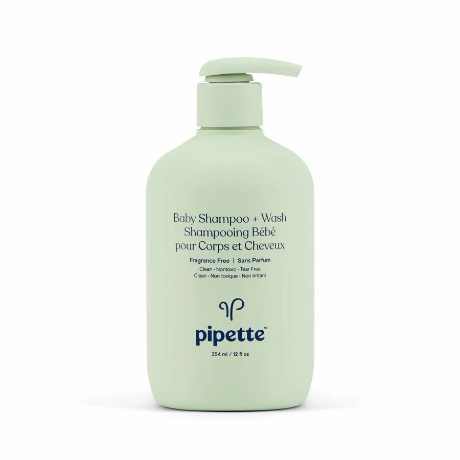 Baby Pipette | Pipette Baby Shampoo + Wash, Fragrance Free, 12 Fl Oz, (354 Ml)