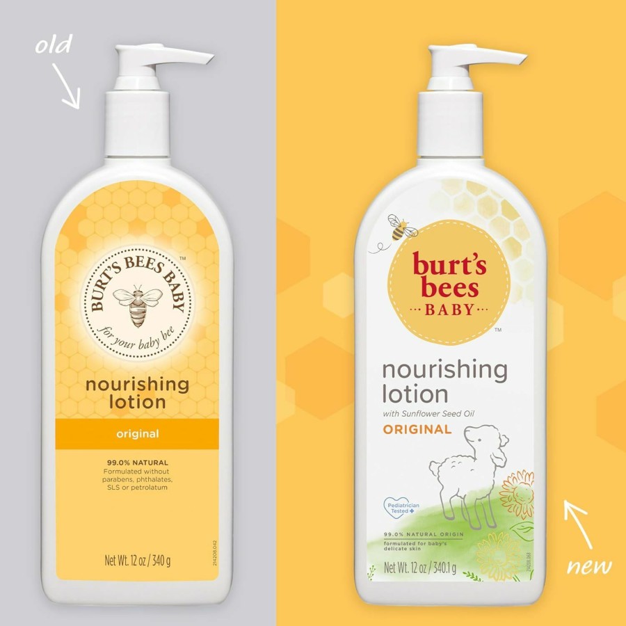 Baby Burt's Bees Baby | Burt'S Bees Baby Nourishing Lotion With Sunflower Seed Oil, Original Scent, Pediatrician Tested, 99.0% Natural Origin, 12 Ounces