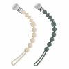 Baby MINMUNJIU | One-Piece Silicone Pacifier Clip Holder, Set Of 2 Soft Flexible Pacifier Clips Binky Clips For Boys And Girls, Baby Newborn Essentials, Birthday Christmas Shower Gift(Sage, Cream White)