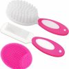 Baby MR LION | Baby Hair Brush, Cradle Cap Brush, Baby Hair Comb, Baby Hair Brush And Comb Set For Newborns & Toddlers, Baby Brush Soft Bristles, Ideal For Cradle Cap, Perfect Baby Registry Gift (Pink)