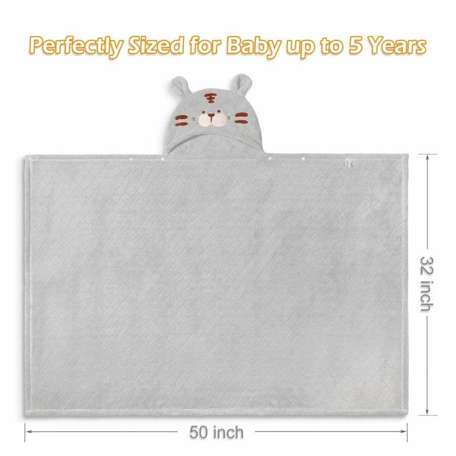 Baby WODHOY | Wodhoy Hooded Toddler Bath Towels For Boys Girls 0-5 Years, 2-Pack Absorbent Baby Bath Towel Set Thick 50'' X 32'', Soft Hooded Bath Towels For Babie, Toddler, Infant