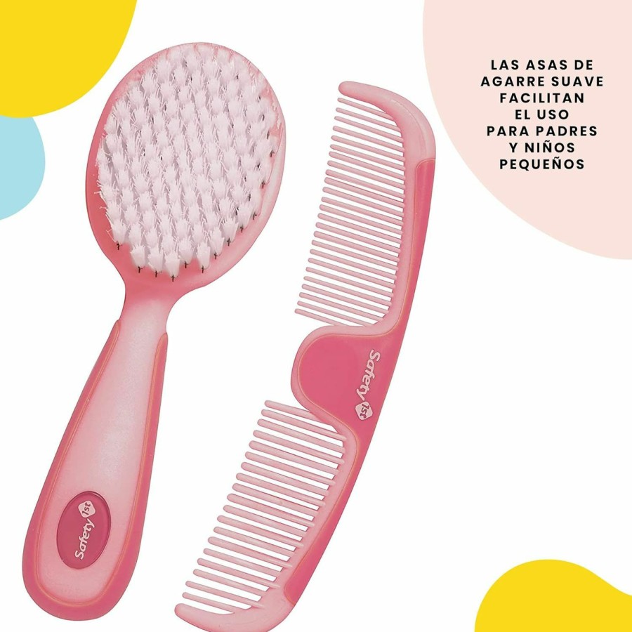 Baby Safety 1st | Safety 1St Easy Grip Brush And Comb, Raspberry