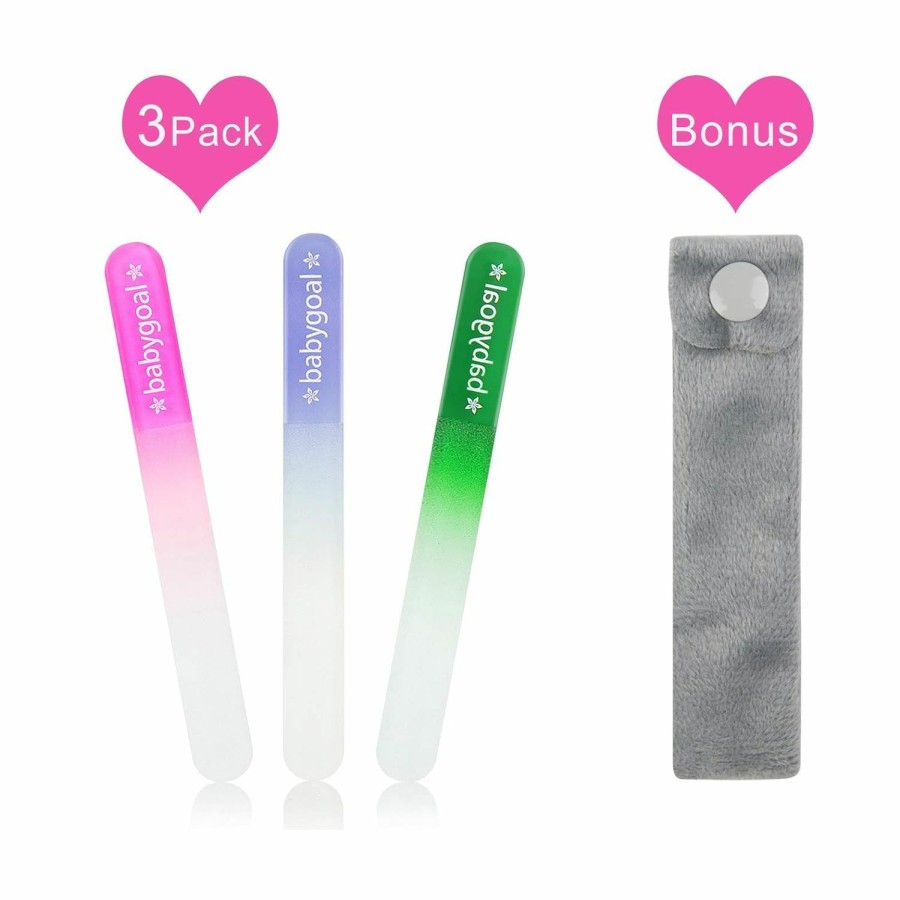 Baby babygoal | Babygoal Baby Nail Files 3 Pack,Newborn Nail Files With A Pouch,Genuine Czech Float Glass, Gift For Newborns,Toddlers,Infant, Babies &Young Children 3Nf02