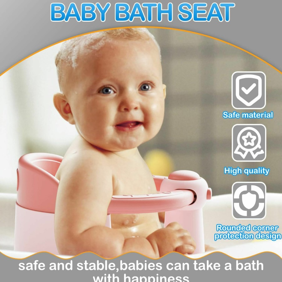 Baby Trankerloop | Trankerloop Baby Bath Seat For Babies 6 Months & Up, Non-Slip Toddler Bath Seat For Baby & Newborn, Sit Up Bath Seat For Baby,Grey